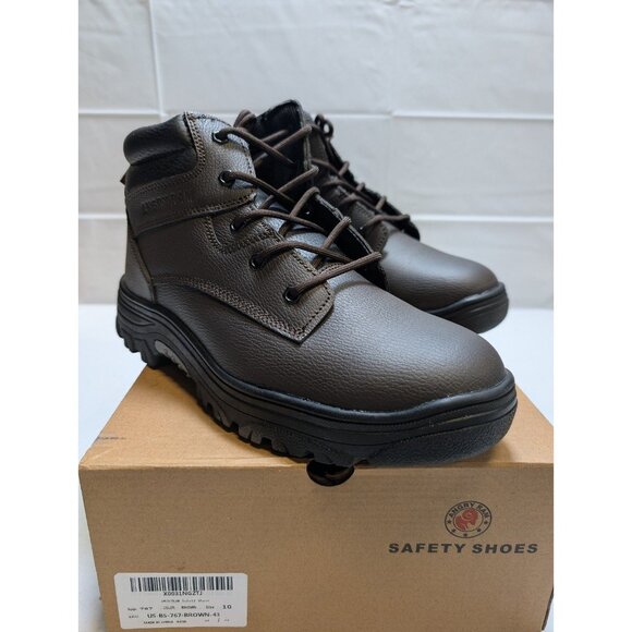 ANGRYRAM Work Boots for Men Steel Toe Boots Lightweight Brown Size 10 main image 4